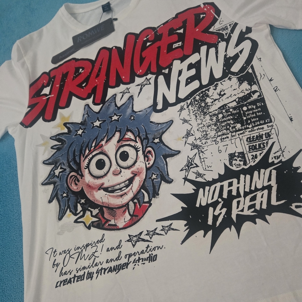 Romwe stranger news T- shirt